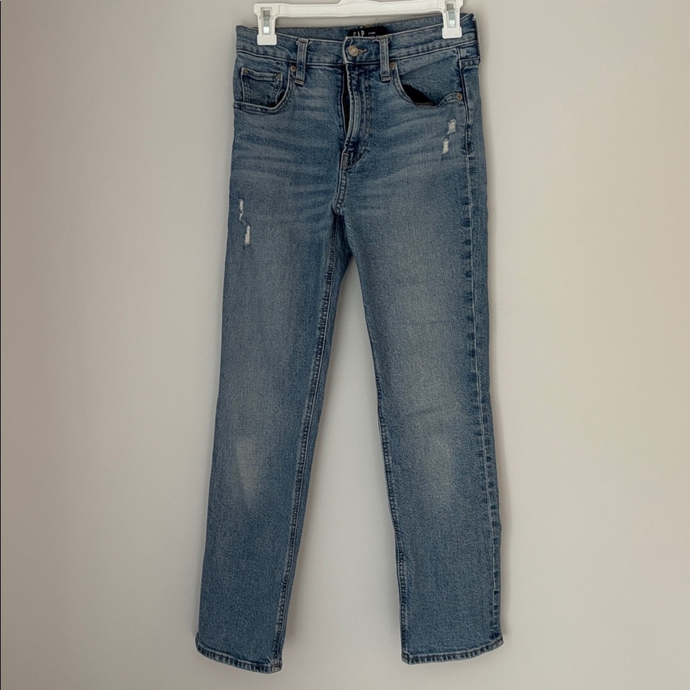 GAP Light Blue High Rise Straight Jean